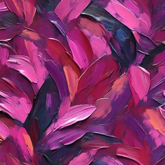 Poster - Vibrant pink and purple impasto painting