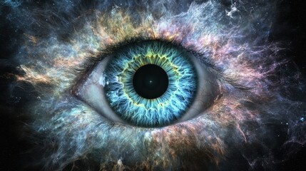 Wall Mural - Cosmic eye gazing into the vast expanse of the universe.