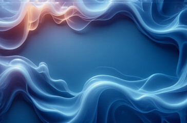 Aufkleber - Ethereal waves of light blue and soft orange intertwine, creating an abstract and fluid design. Gentle curves and smooth gradients evoke a sense of calm.