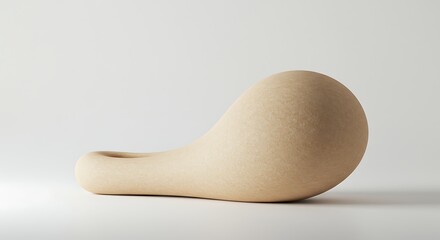 Poster - Abstract Form Sculpture with Smooth Texture on White Background