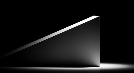 Poster - Abstract Geometric Form with Light and Shadow on Dark Background
