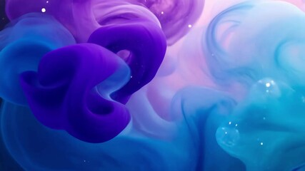Poster - Abstract swirls of vibrant purple and blue smoke blending together in a mesmerizing dance of colors on a soft gradient background