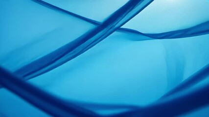Poster - Ethereal Blue Wave Abstract Representation with Fluid Motion and Light Reflections in a Dreamlike Atmospheric Setting