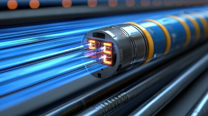Poster - Futuristic Data Transmission: High-Speed Digital Stream Through Advanced Fiber Optics