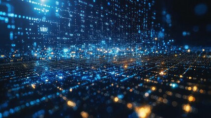 Poster - Digital Cityscape: A Futuristic Metropolis of Light and Data