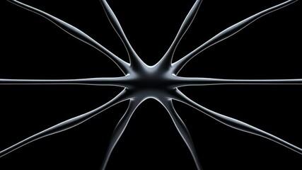 Poster - Abstract fluid shapes with dynamic movement and glistening surface on a black background for artistic purposes