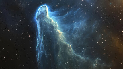 Wall Mural - Nebula shaped like a cosmic pillar in deep space. Cosmic Pillar. Illustration