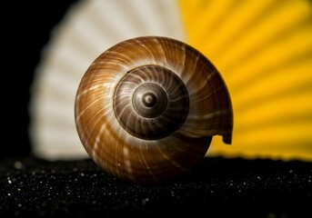 Wall Mural - magnified view calcified structure dark dark pale dark pale yellow featuring coiled arrangement coil