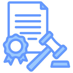 Poster - Legal Agreement Lineal Blue Icon