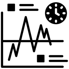 Aufkleber - Time Series Analysis Solid Black Icon