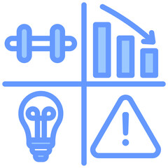 Aufkleber - Swot Analysis Lineal Blue Icon