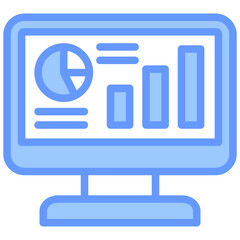 Poster - Data Visualization Lineal Blue Icon
