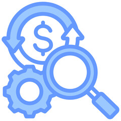 Aufkleber - Cash Flow Analysis Lineal Blue Icon