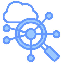 Poster - Network Analysis Lineal Blue Icon