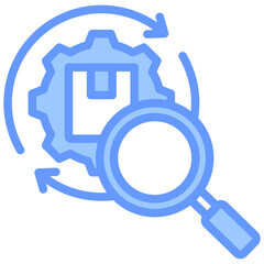Aufkleber - Supply Chain Analysis Lineal Blue Icon