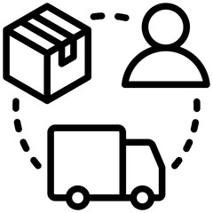 Aufkleber - Supply Chain Outline Icon