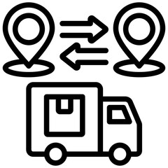 Poster - Cross Docking  Outline Icon