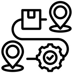 Poster - Route Optimization Outline Icon