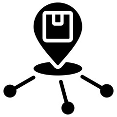 Poster - Regional Distribution Solid Black Icon