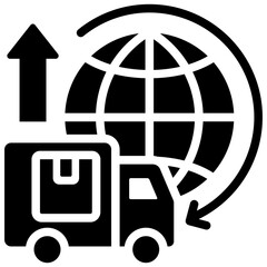 Poster - Export Distribution Solid Black Icon
