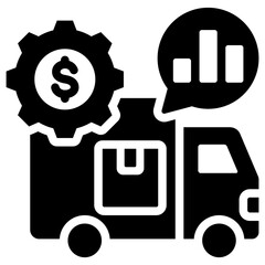 Poster - Transport Cost Analysis Solid Black Icon