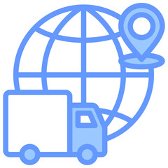 Aufkleber - Logistic Lineal Blue Icon