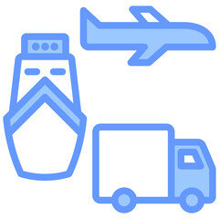 Poster - Transportation Lineal Blue Icon