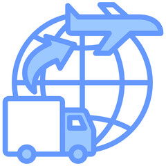 Poster - Freight Forwarding Lineal Blue Icon