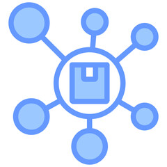 Poster - Hub And Spoke Model Lineal Blue Icon