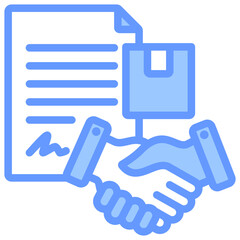 Poster - Distribution Agreement Lineal Blue Icon