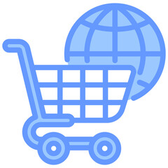 Aufkleber - E Commerce Distribution Lineal Blue Icon