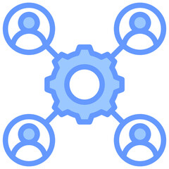Poster - Channel Partner Management Lineal Blue Icon