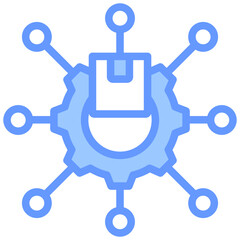 Poster - Multi Channel Distribution Lineal Blue Icon
