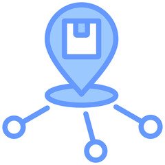 Poster - Regional Distribution Lineal Blue Icon