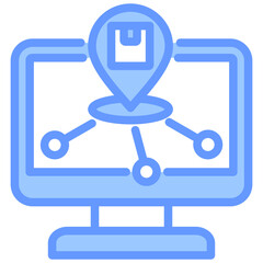 Poster - Digital Distribution Lineal Blue Icon