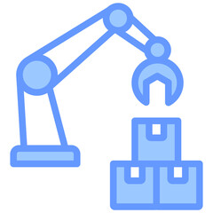 Poster - Automated Warehouse Lineal Blue Icon