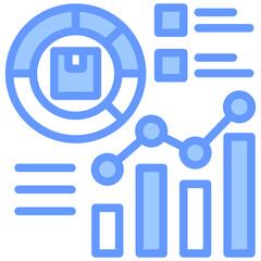 Poster - Distribution Metrics Lineal Blue Icon