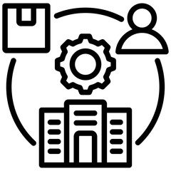 Fototapete - Supply Chain Management Outline Icon