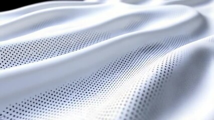 Poster - Abstract Background of White Fabric with Smooth Waves and Polka Dots for Design and Textures