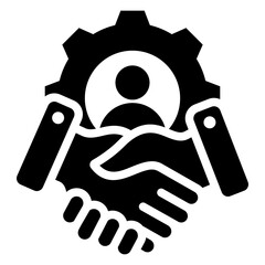 Poster - Customer Relationship Management Solid Black Icon