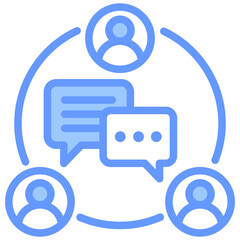 Poster - Enterprise Communication Lineal Blue Icon