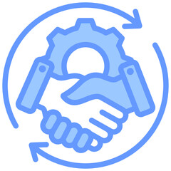 Poster - Strategic Partnership Lineal Blue Icon