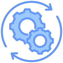 Poster - Process Automation Lineal Blue Icon
