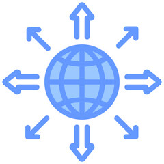 Poster - Global Expansion Lineal Blue Icon