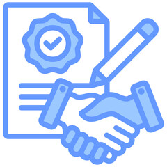 Poster - Service Level Agreement Lineal Blue Icon