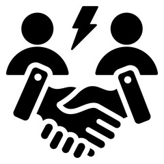 Poster - Conflict Mediation Solid Black Icon