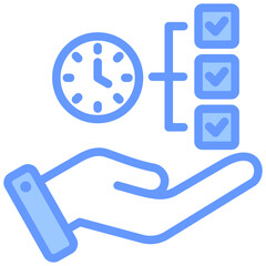 Poster - Time Management Lineal Blue Icon