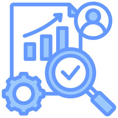 Poster - Performance Appraisal Lineal Blue Icon