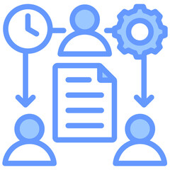 Poster - Task Delegation Lineal Blue Icon