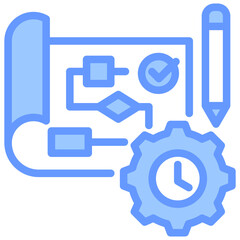 Aufkleber - Planning Tool Lineal Blue Icon